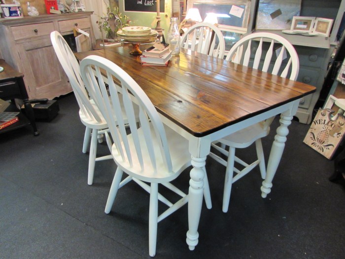 Farmhouse kitchen table and chairs